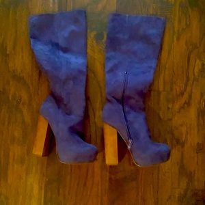 Purple Suede Block Boot